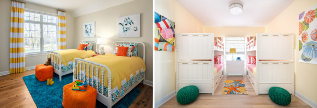 bedroom with sea animal print